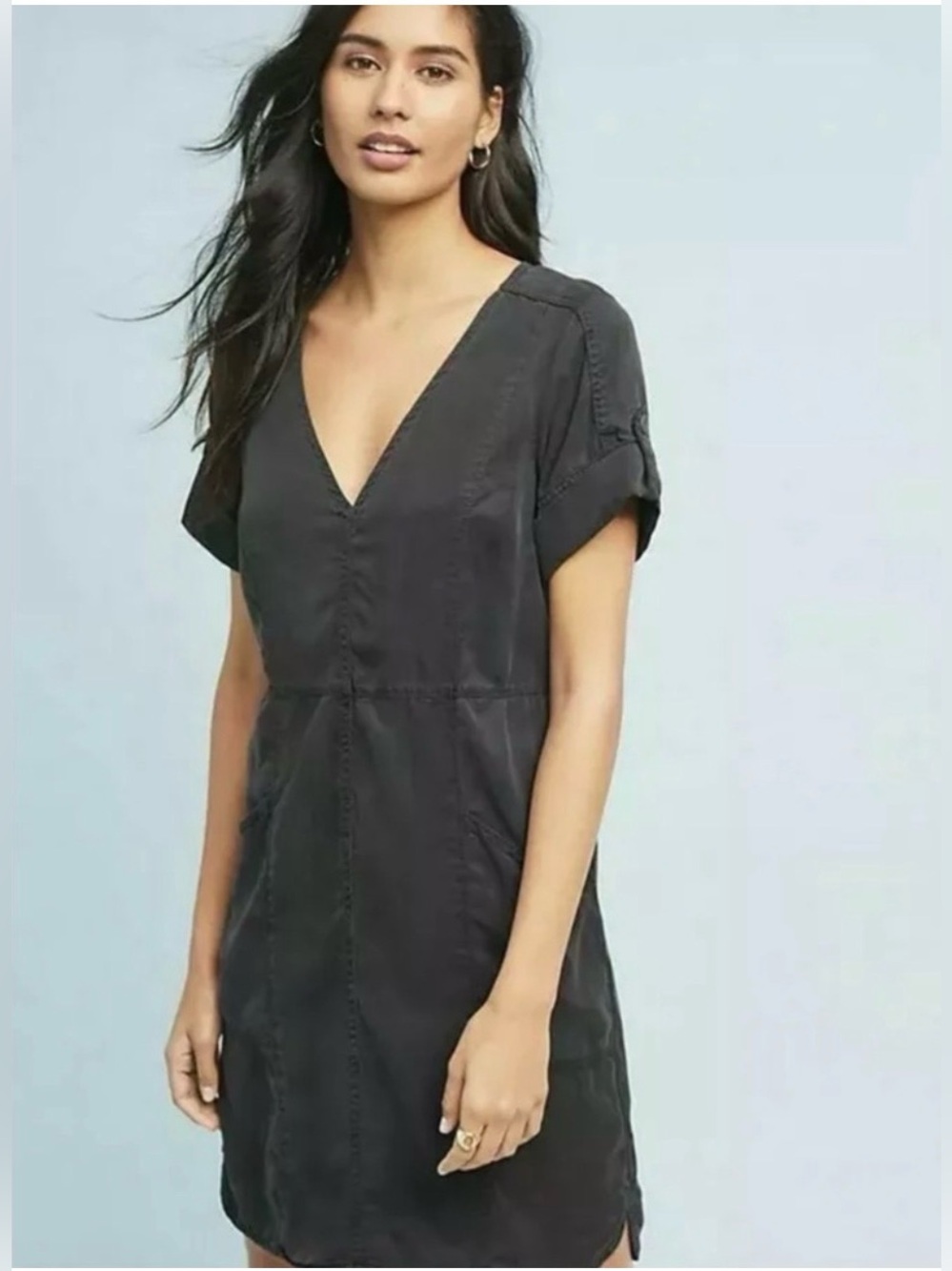 NWT Pilcro and the Letterpress Utility Sheath Dress Anthropologie Black Size XS